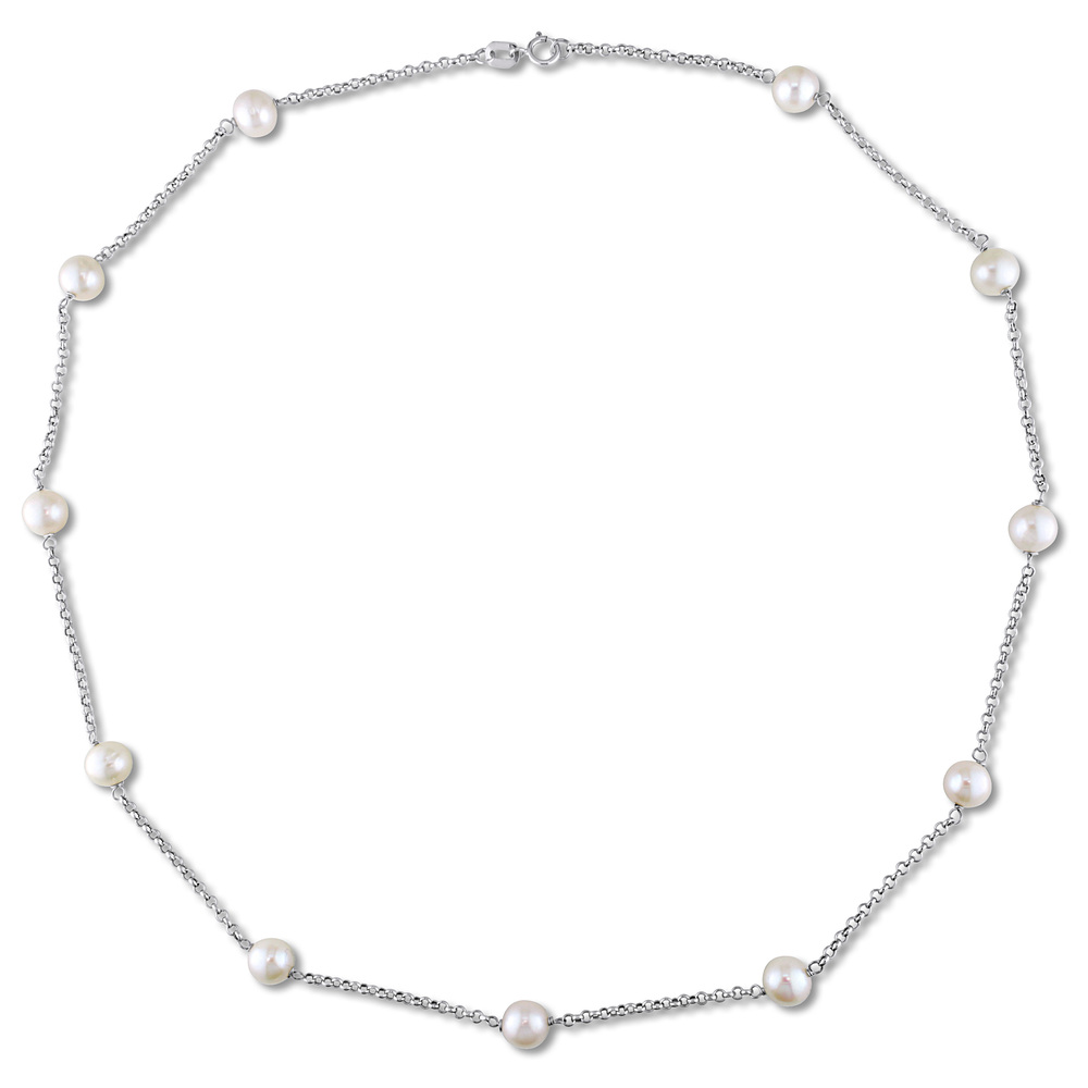 Collier perles 6.5-7mm or blanc - NWKW6131 - Exclusivités