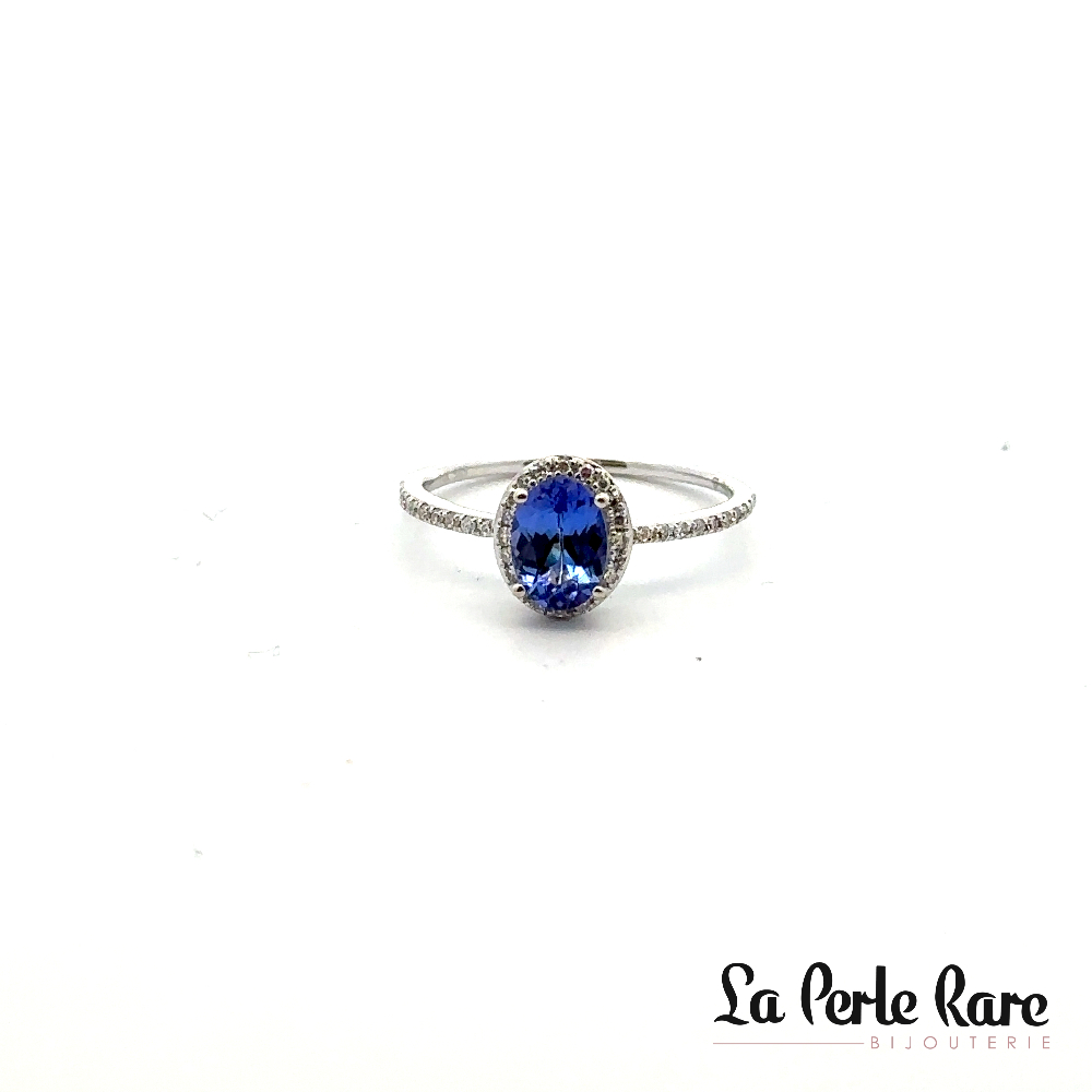 14K White Gold Ring, Tanzanite, 13 Diamond Points Total - 7534TZR4WYA11 - Exclusivity