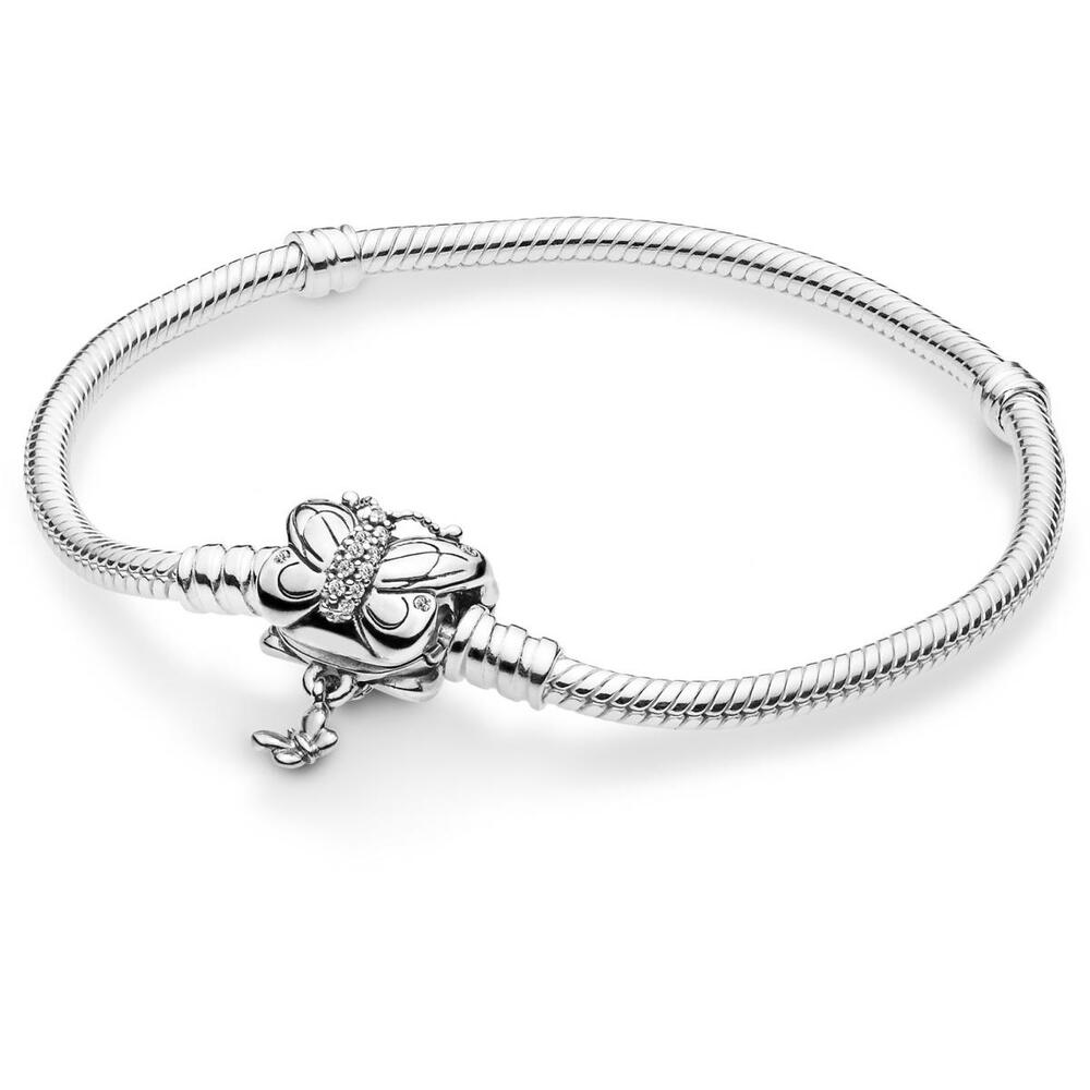 Bracelet fermoir papillon, argent, zircons - 597929CZ-16 - Pandora