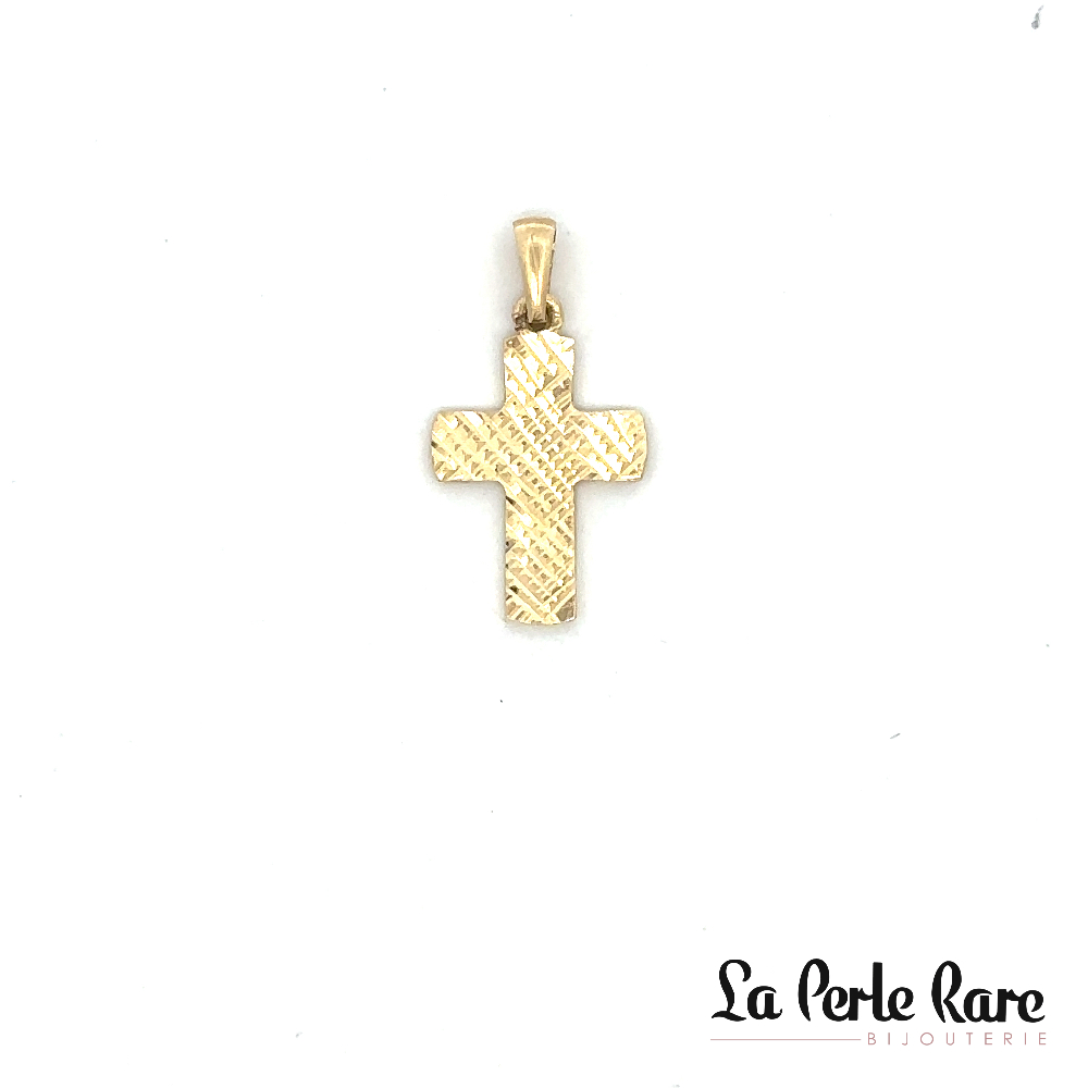 Pendentif croix texturée, or jaune 10 carats - PAT-250-J - Exclusivités