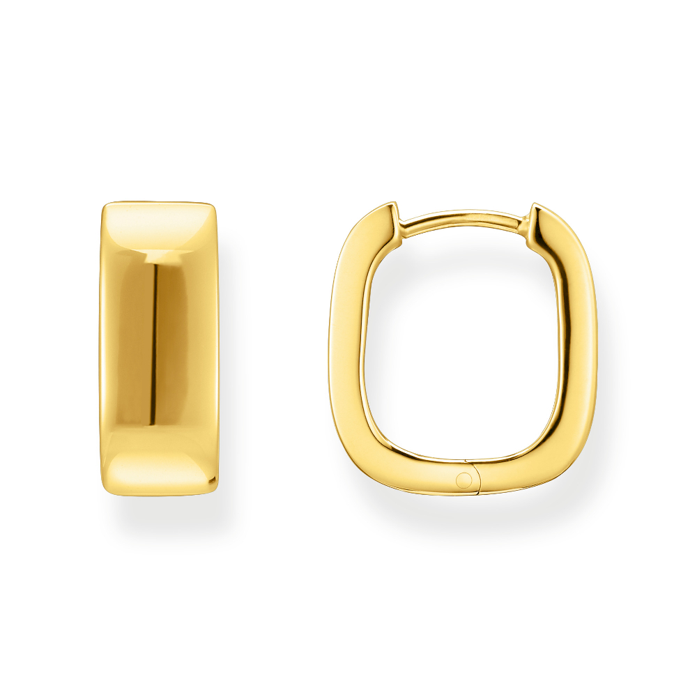 Gold-Plated Square Huggie Hoops