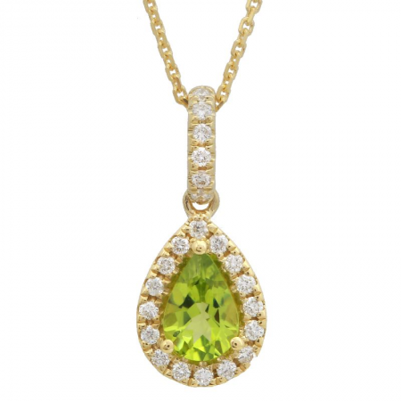 Yellow gold pendant with a 38 point peridot and a total of 11 points of diamonds - 10750PDN4YKA1 - Exclusivity