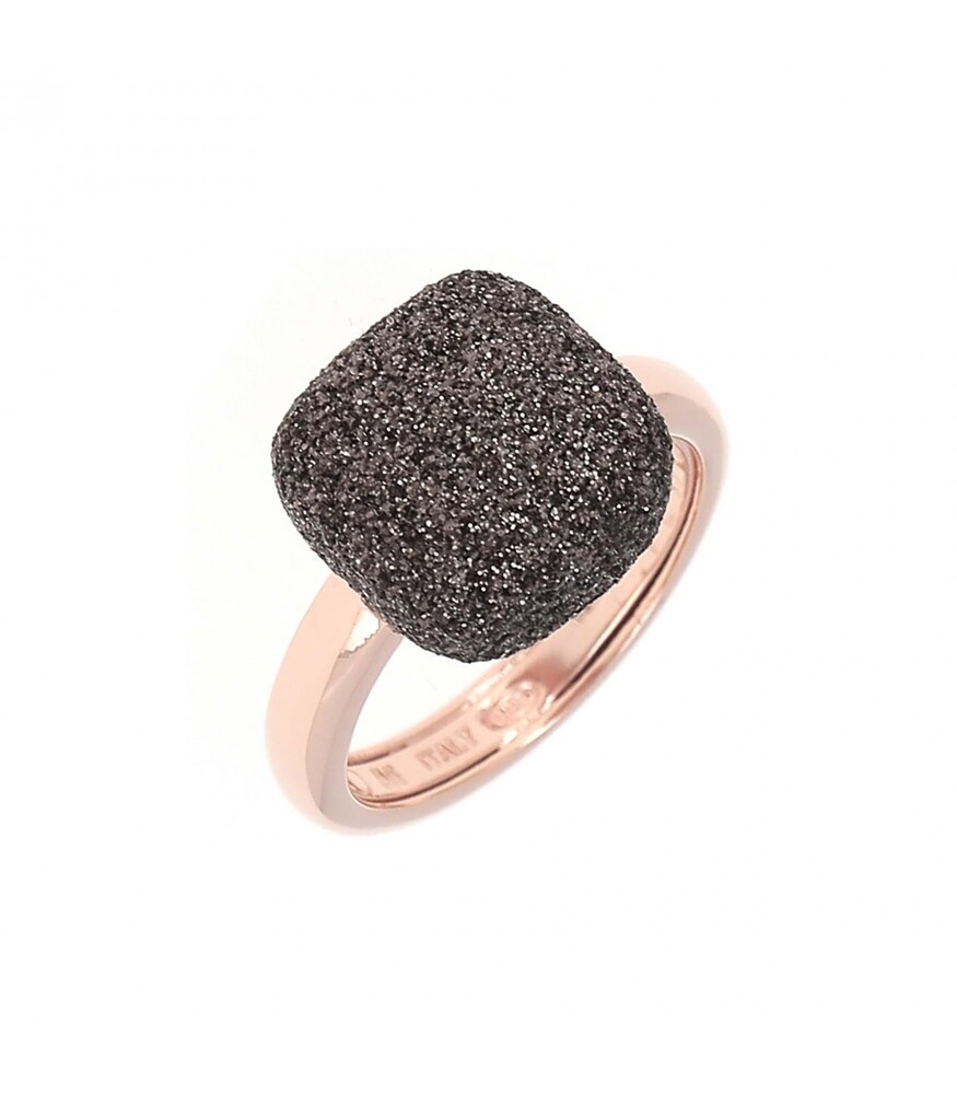 Bague argent rosé avec poussière 