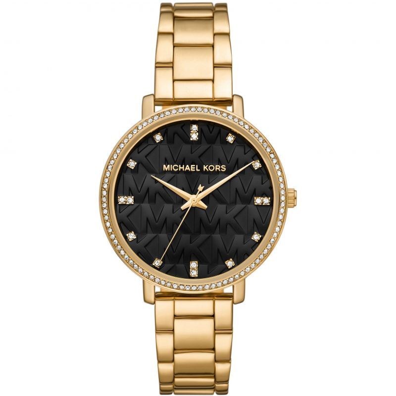 Montre pyper acier doré fond noir et zircons - MK4593 - Michael Kors