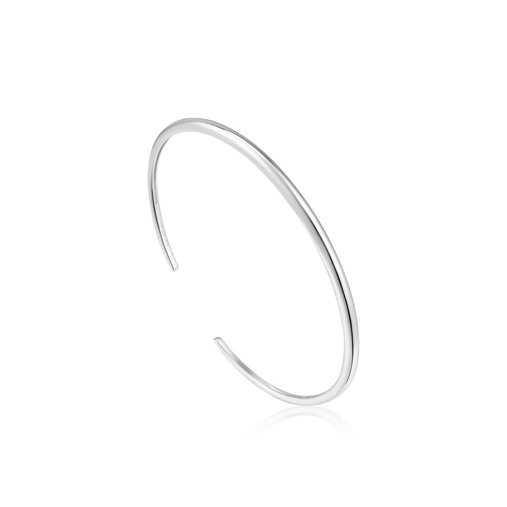  Open Bangle Bracelet, Rhodium-Plated Silver - B024-02H - Ania Haie