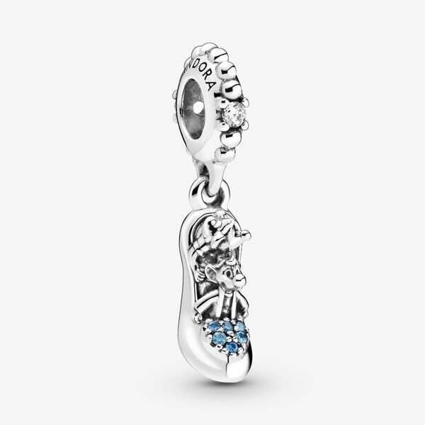 Bille disney, pantoufle de verre, souris de cendrillon, argent, zircons bleus - 799192C01 - Pandora