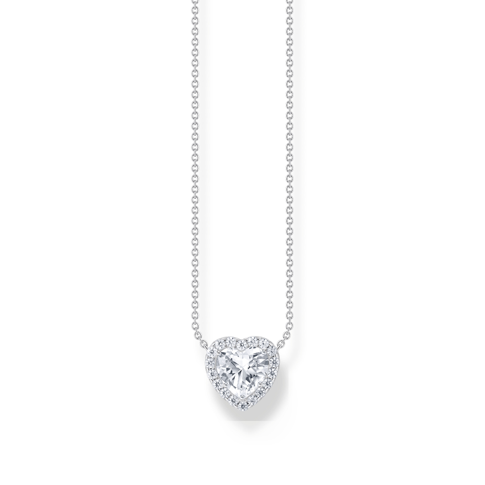 Collier coeur, argent, zircons incolores - KE2280-051-14-L45V - Thomas Sabo