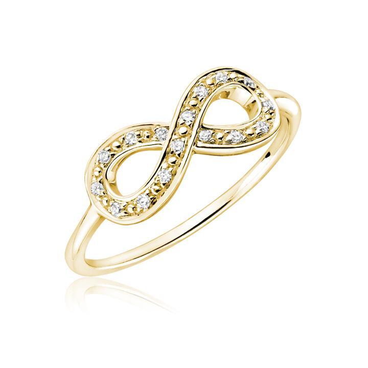 Bague infini or jaune, 5 pts dia tot - 02-0410888Y - Rnb