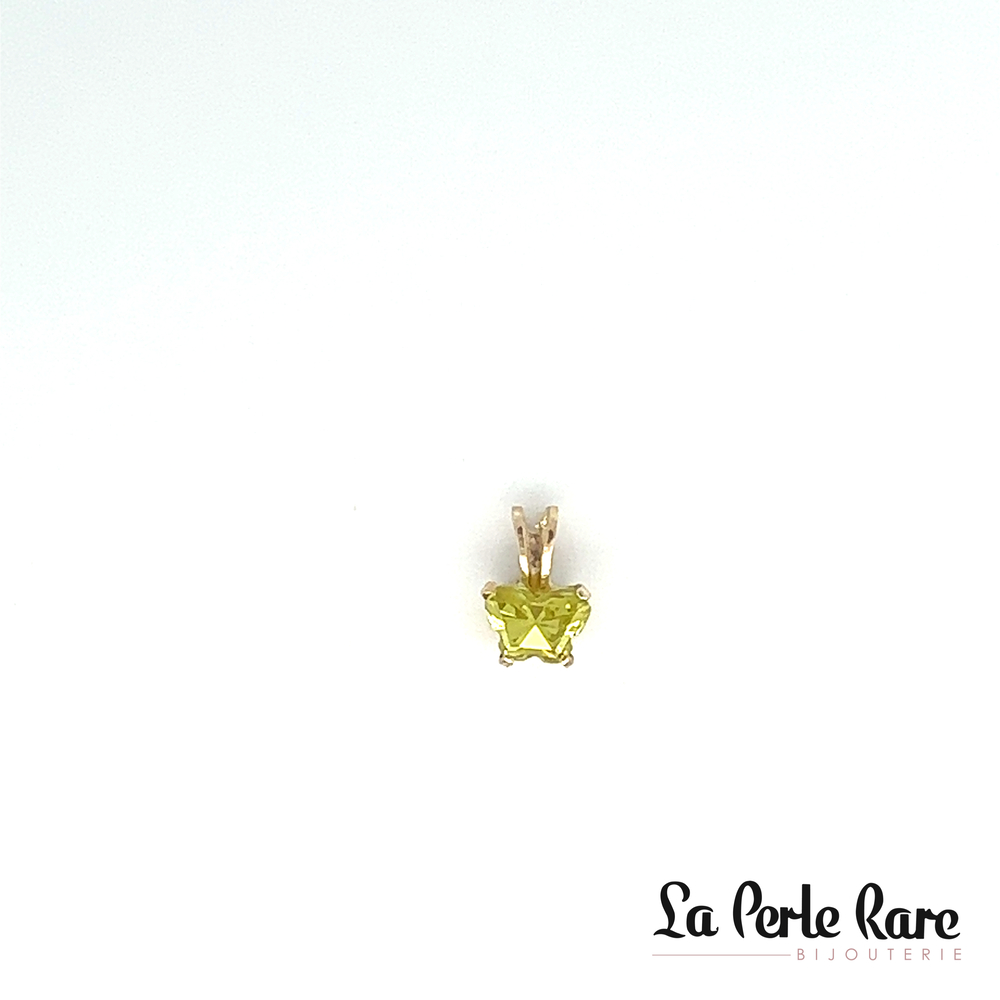 Pendentif or jaune, aout, zircon