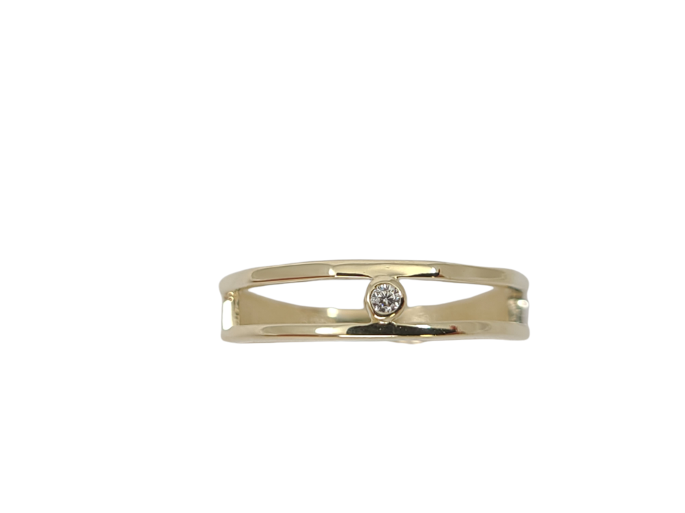 Yellow gold, zirconia ring - ROZ-4680-J - Exclusivity