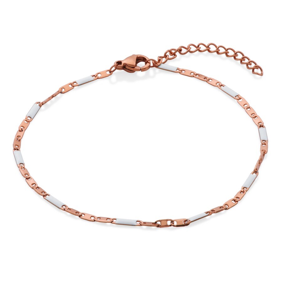 Bracelet acier rosé, émail blanc - T1XC550365 - Steelx