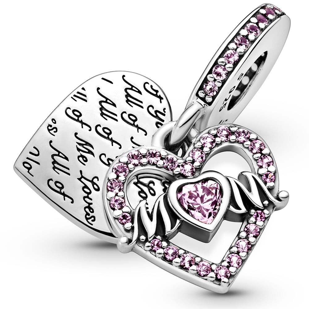 Bille coeur et maman, cristaux et cz roses - 799402C01 - Pandora