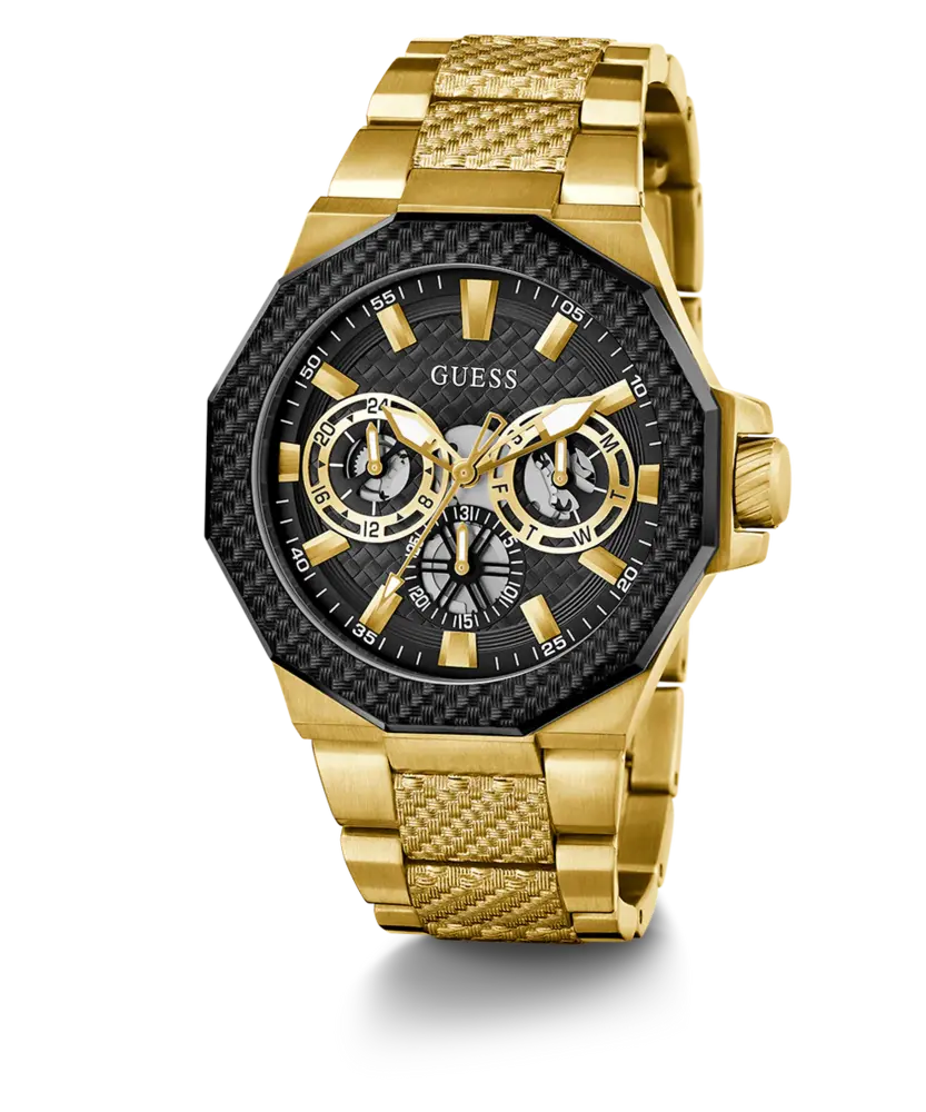 Stainless steel watch, two-tone (gold/black)