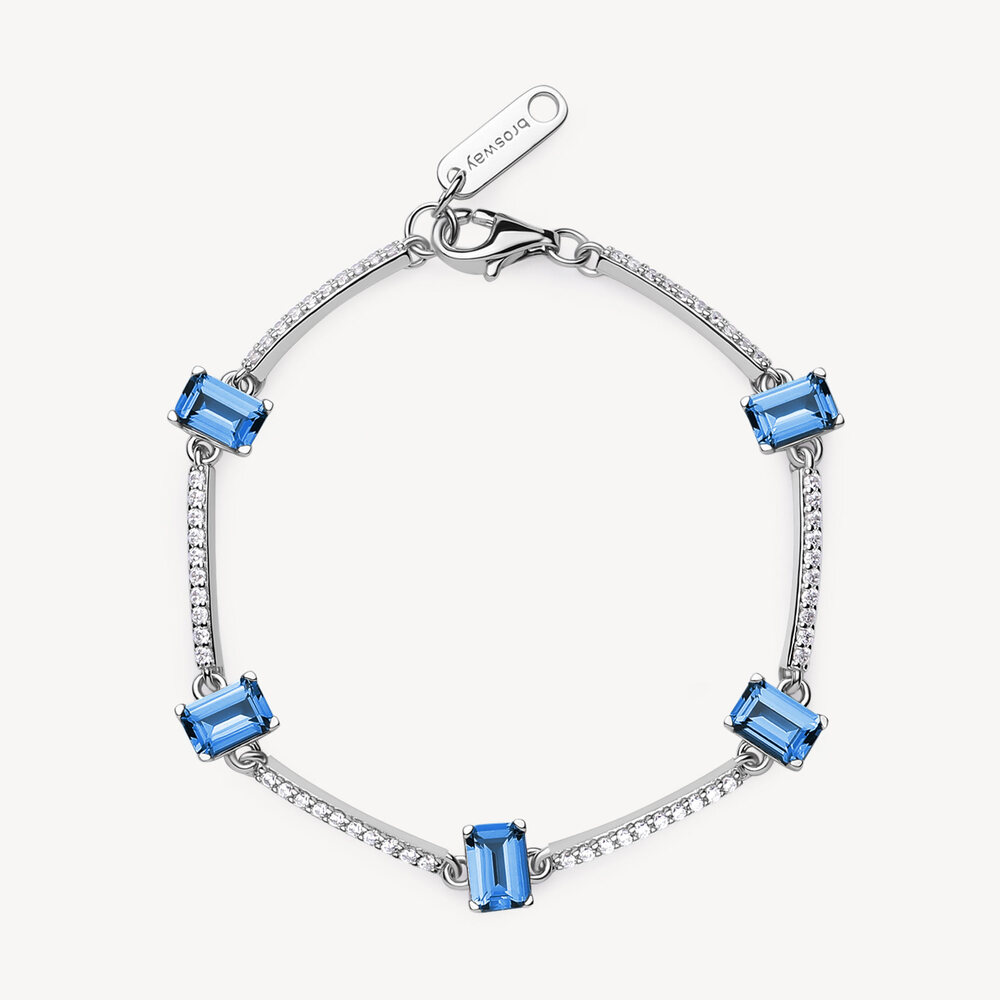 Bracelet argent rhodié, zircons blancs et bleus - FFB04 - Brosway Italia