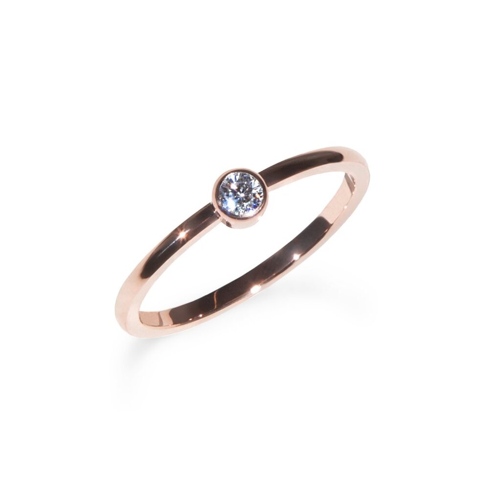 Bague pierre cercle rosé