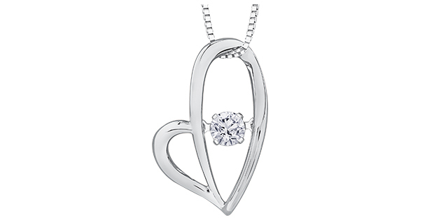 White gold heart pend, with 2 dia pts tot - 20100 - Corona