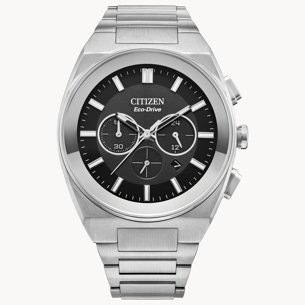 Montre Eco-Drive acier, fond noir - CA4580-50E - Citizen