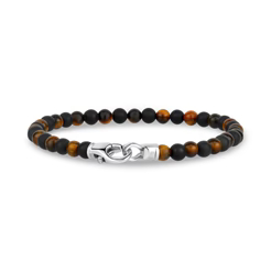 Bracelet acier inoxydable, oeil-de-tigre, onyx - AS-B421-7.5 - Arz Steel