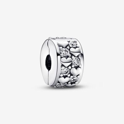 Clip coeurs infinis scintillants, argent, zircons - 792235C01 - Pandora