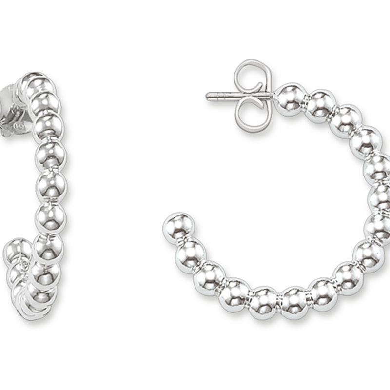 Textured silver hoop earrings - CR59300112 - Thomas Sabo