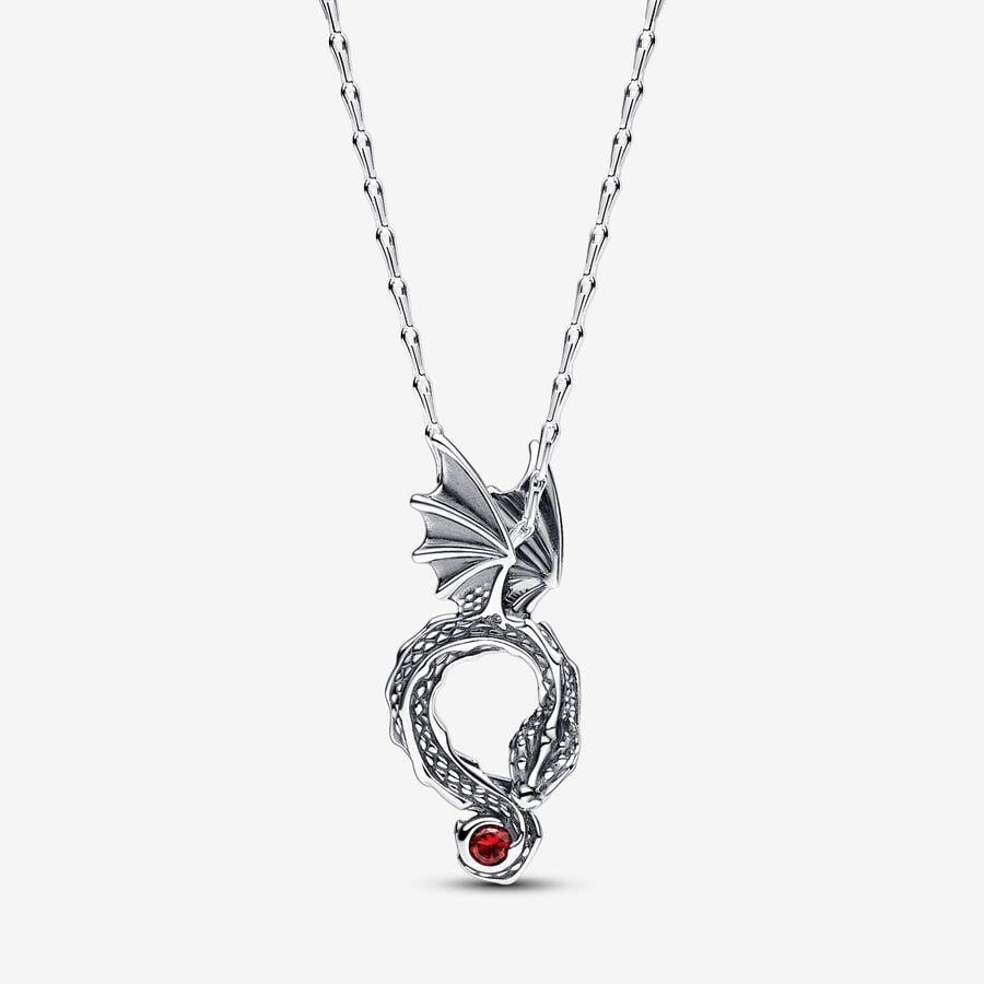 Pendentif dragon de GOT, argent, cristal rouge - 392967C01-45 - Pandora