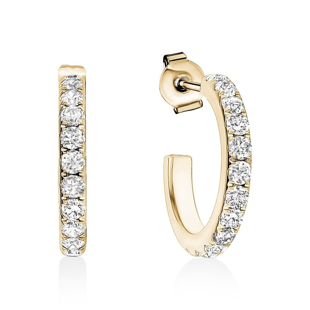 3mm cz gold stainless hoop earings 20 mm - ZW-E01-G - Arz Steel