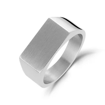 Bague chevalière, acier inoxydable - AS-R131W-9 - Arz Steel