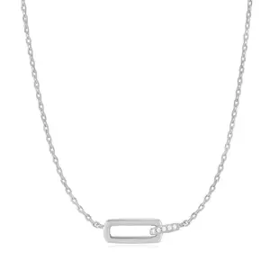 Collier argent, zircons