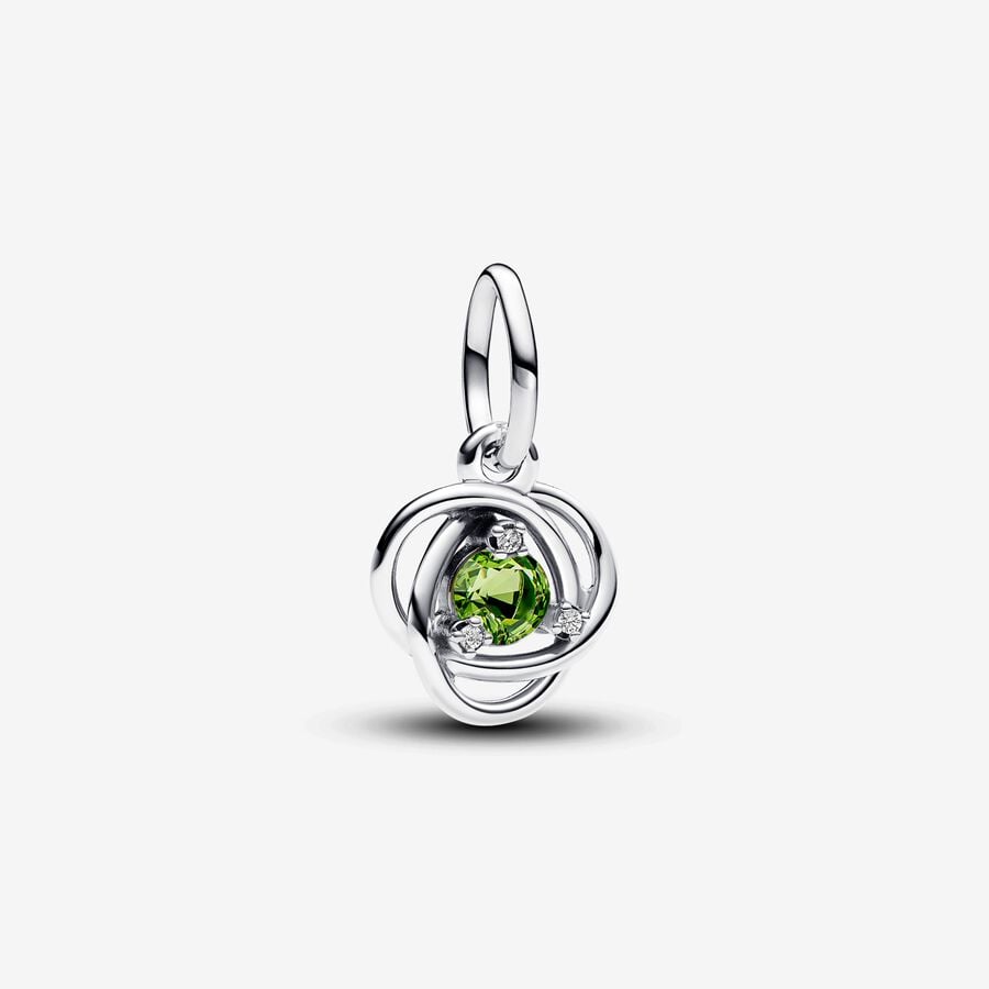 Eternal circle charm, silver, pale green crystal, cubic zirconia - 793125C08 - Pandora