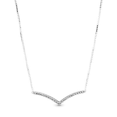 Collier os des voeux scintillant, argent, zircons - 397802CZ-45 - Pandora