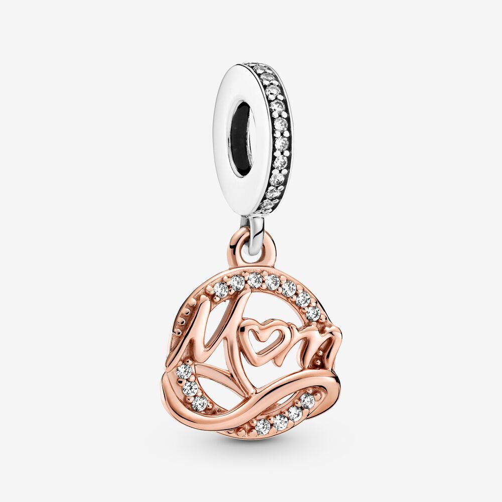 Bille 2 tons maman cz incolores pandora rose