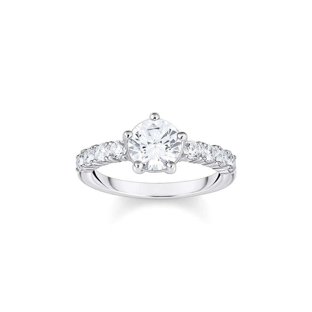 Bague solitaire, argent, zircons - TR2440-051-14-54 - Thomas Sabo