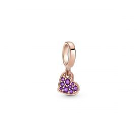 Charm coeur rose cz mauves