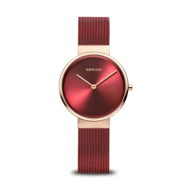 Montre acier 2 tons (rouge/rosé) - 14531-363 - Bering