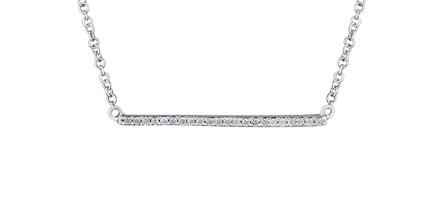 Collier barre or blanc, 10 pts dia tot - DX876W10 - Corona