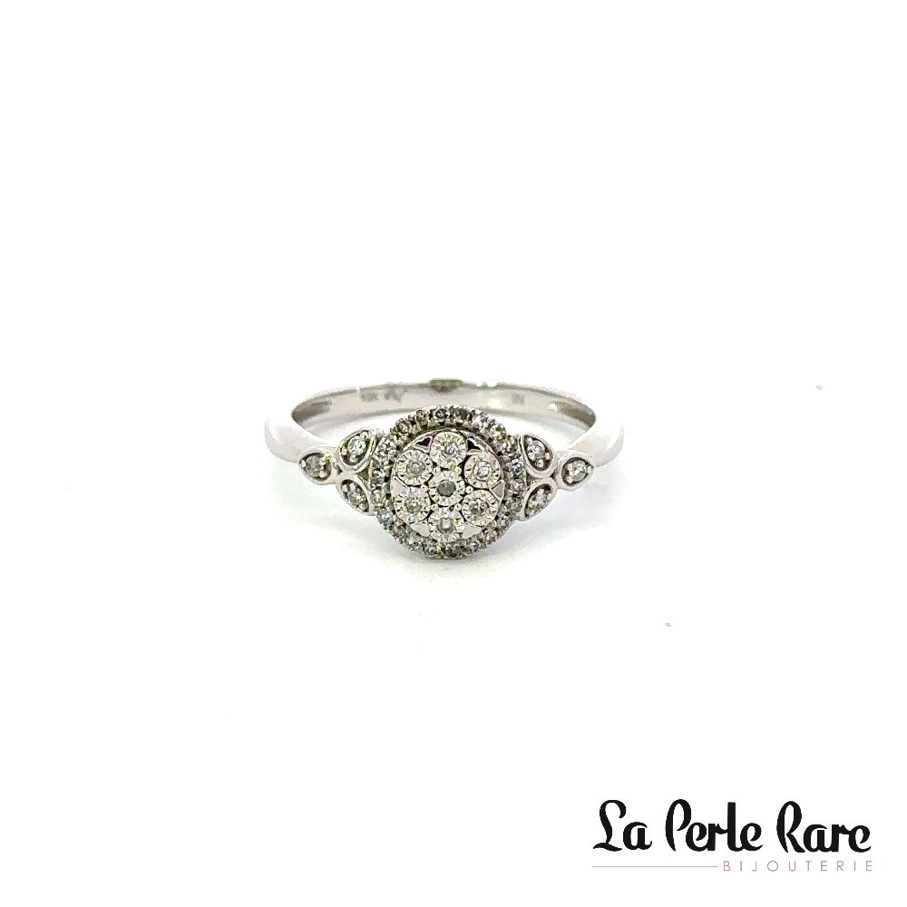 Bague or blanc 10 carats, 16 points de diamants total - CA324202 - Exclusivités