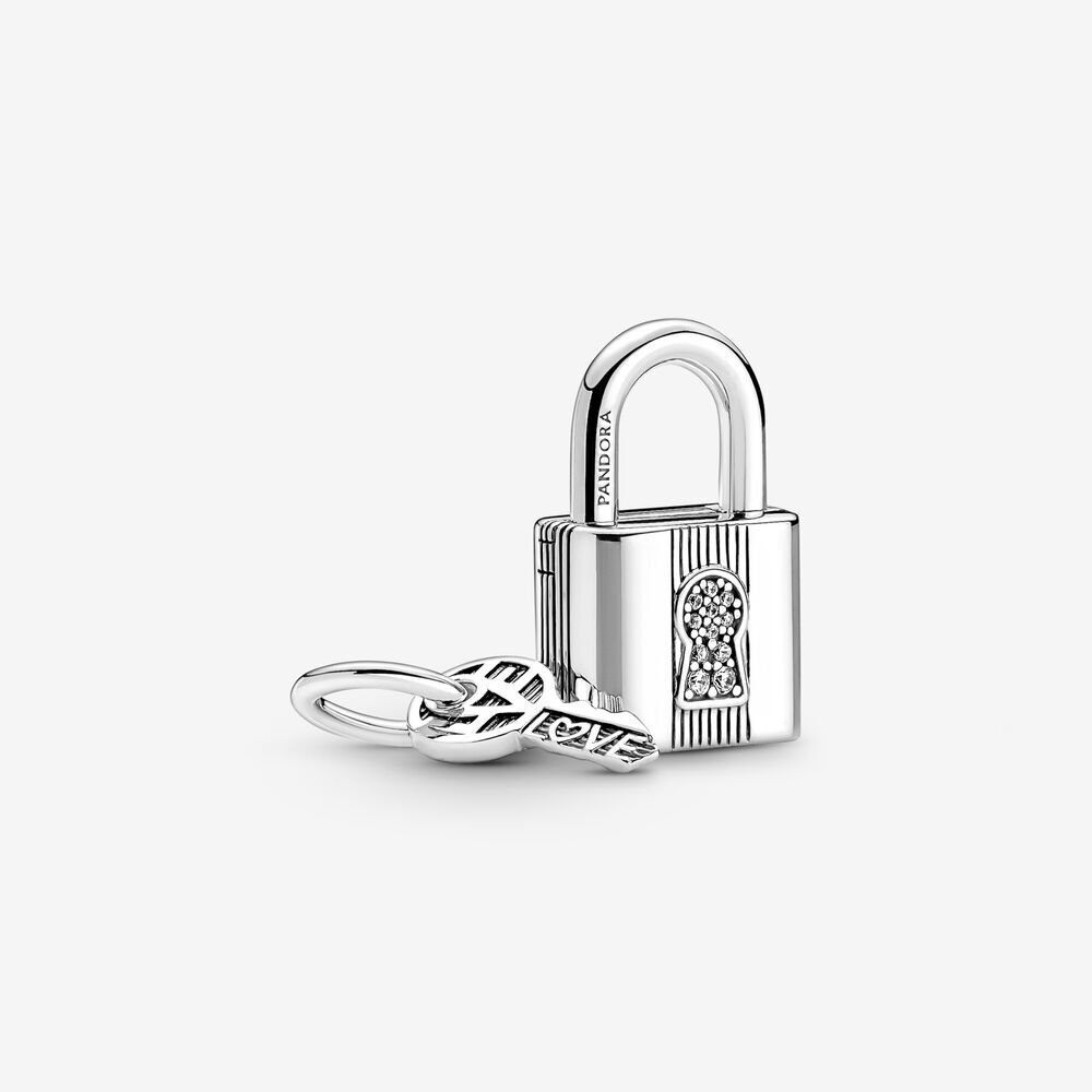 Bille cadenas et clé, argent, zircons - 790088C01 - Pandora