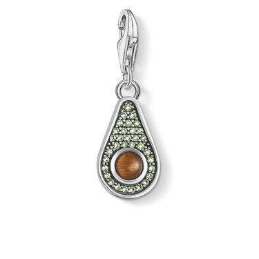 Silver avocado-shaped, ceramic and glass tiger eye - 1836-667-7 - Thomas Sabo