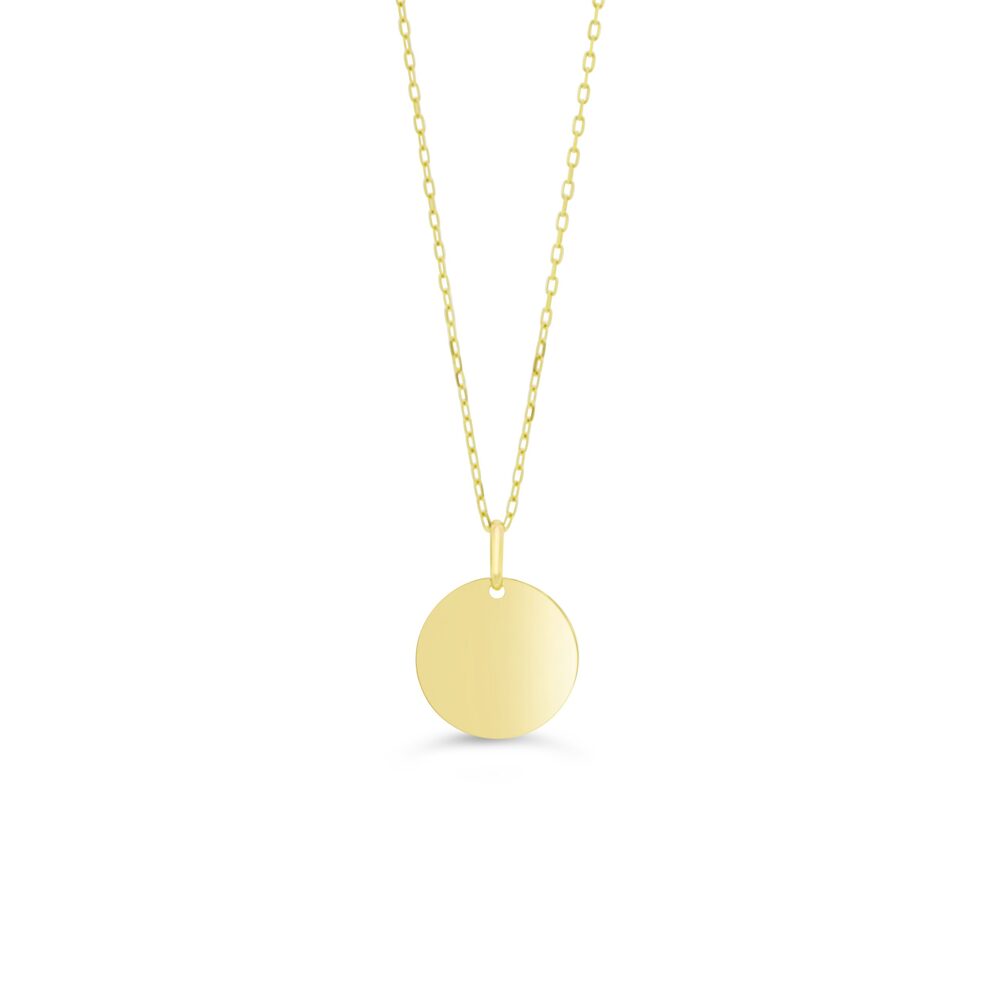  Engravable round yellow gold pendant - 6166M - Exclusivity