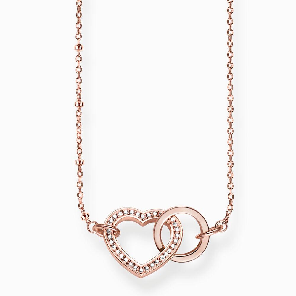 Collier coeur ensemble pour toujours, argent rosé, zircons - KE1731-416-14-L50V - Thomas Sabo