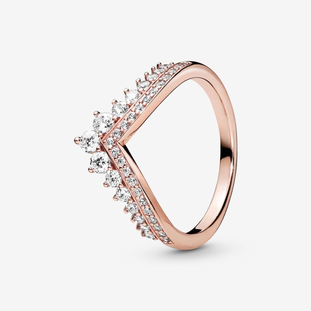 Bague os des voeux princesse, cz, rose