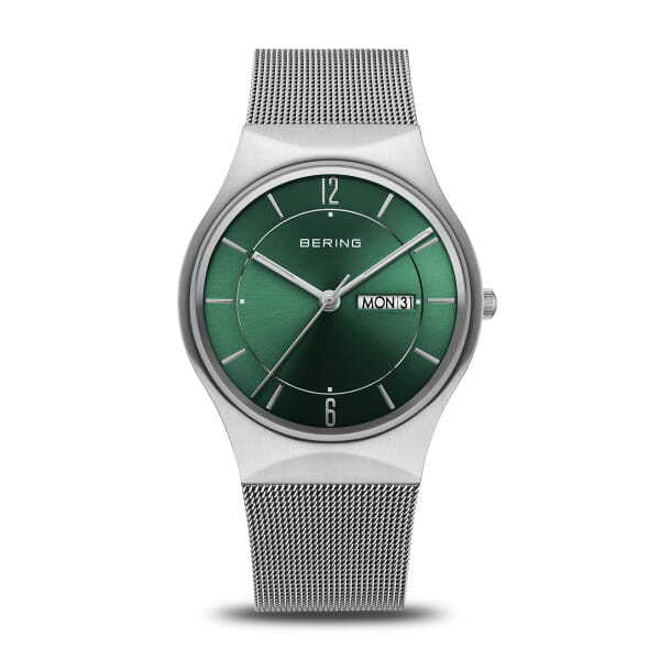 Montre acier, fond vert - 11938-008DD - Bering