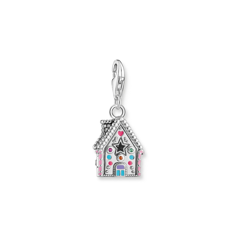 Charm maison en pain d'épice, argent, émaux multicolores, zircons multicolores - 2058-340-7 - Thomas Sabo