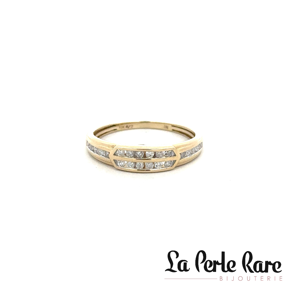 10K Yellow Gold Band, 39 Total Diamond Points - CA938108-H - Exclusivity