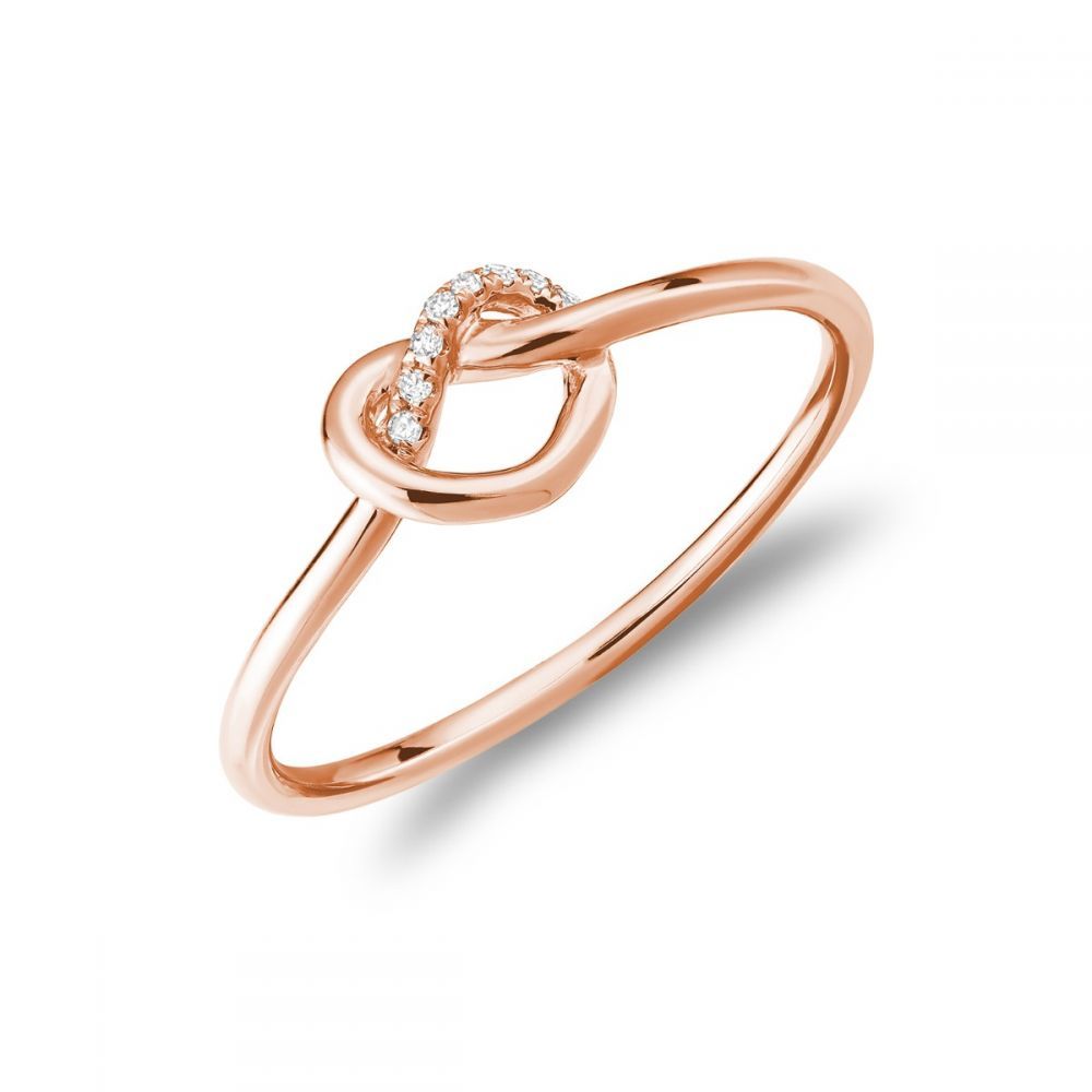 Bague coeur or rose, 2 pts dia tot - 02-0410KNR - Rnb