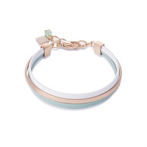 Green, pinkish, and white leather brac - 0221-30-0514 - Coeur De Lion