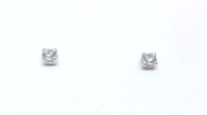 2 mm white gold fixed earrings with zirconium - 10369-2B - Exclusivity