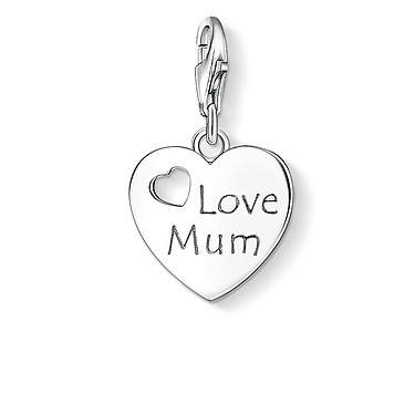 Charm coeur je t'aime maman, argent