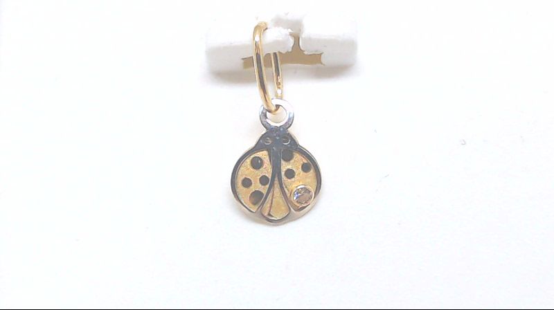 Pendentif enfant coccinelle or 2 tons cz