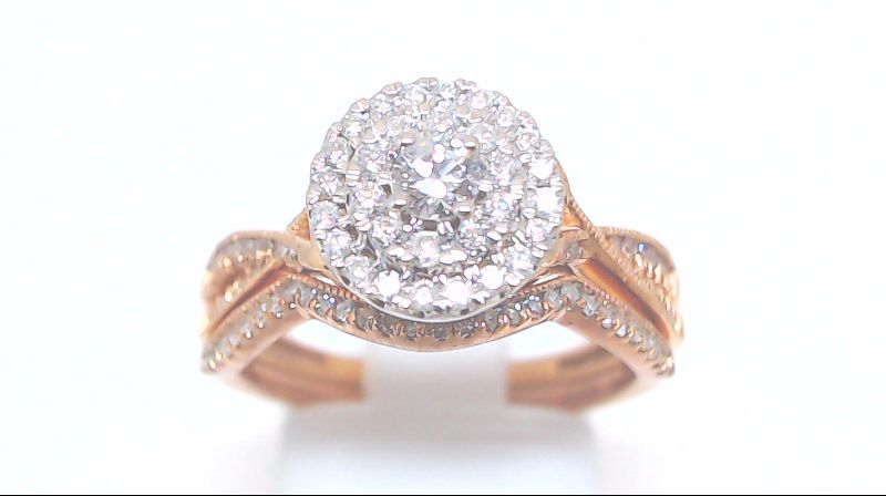 Wedding rings in rose gold with 50 diamond points - 131281 - Exclusivity